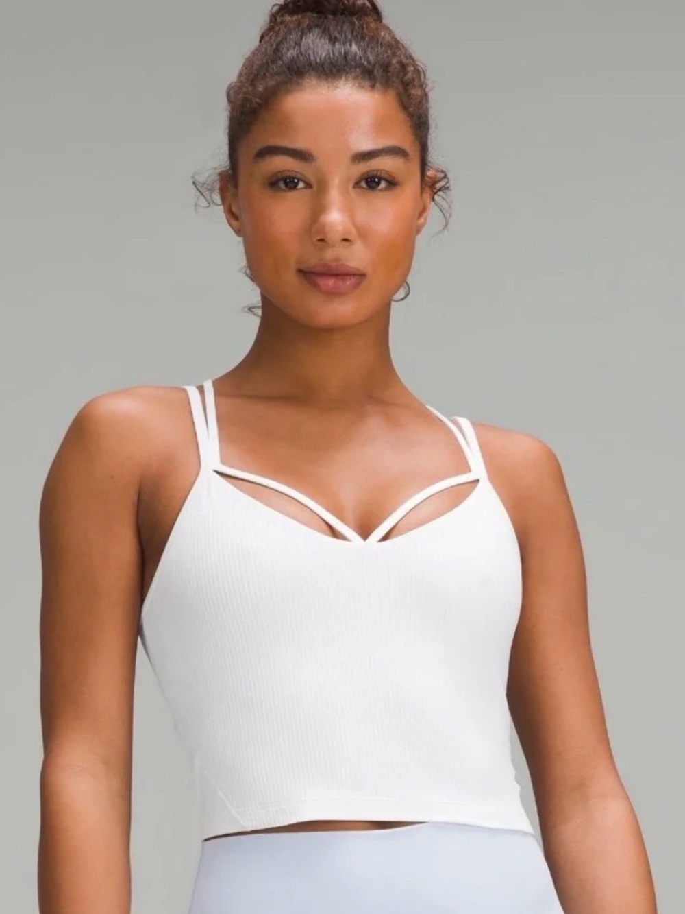 lululemon athletica White Strappy Cropped Tank Top